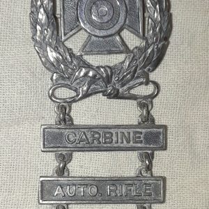 US military Expert Rifle Marksman badge Sterling Silver and 3 Tabs