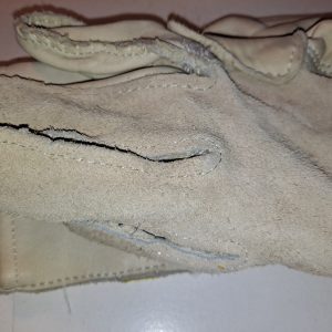 WHITE LEATHER ENGINEER WORK GLOVES