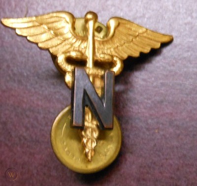 WW2 US Army Nurse Collar Insignia Badge