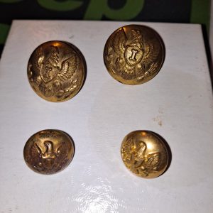 CIVIL WAR 1857 INFANTRY UNIFORM CUFF AND COAT BUTTONS 4 PIECE SET #2