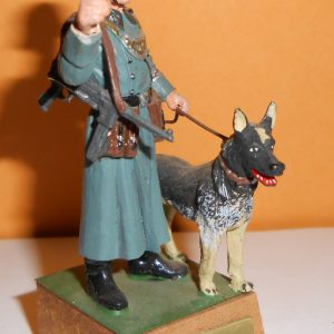 Lead Statue of WW2 German Wehrmacht Military police with dog