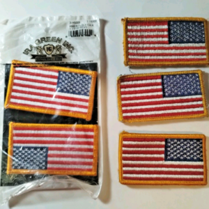 5 Patch lot - United States Flag Patches 2 New, 3 Used