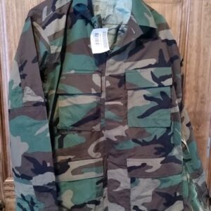 New W/Tags BDU Shirt/Coat Small Regular Cold Weather Heavy Weight Woodland Camo