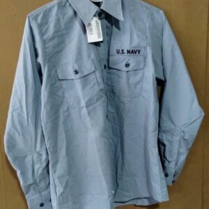New With Tags GENUINE USN WOMENS CHAMBRAY UTILITY WORK SHIRT Long Sleeve 36x32