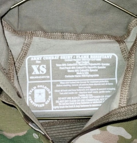 New With Tags USGI Army Combat Shirt 1/4 Zipper OCP Multicam FR  Size XS - Image 4