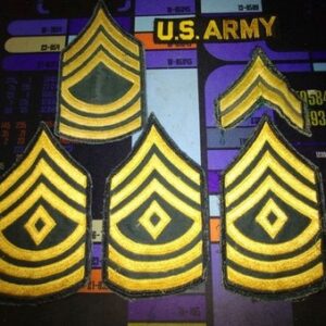 Set Of 6 Vintage United States Army NCO rank insignia patches