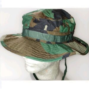 U.S MILITARY STYLE HOT WEATHER BOONIE HAT WOODLAND CAMOUFLAGE RIP-STOP X-LARGE