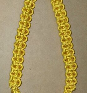 US ARMY SHOULDER CORD INTERWOVEN YELLOW Color CAVALRY ARMOR Used
