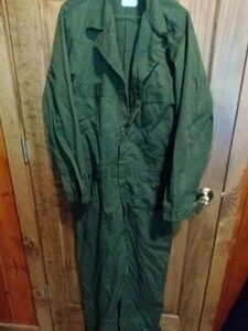 US Navy USN Coveralls OD Green 44 Long freshly Washed cleaned
