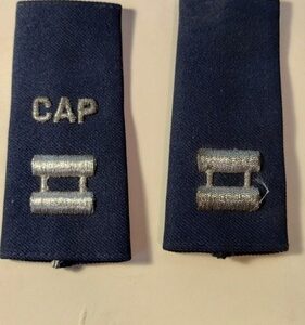 USAF Air Force Auxillary Civil Air Patrol CAP Captain Epaulet Rank Blue & Silver