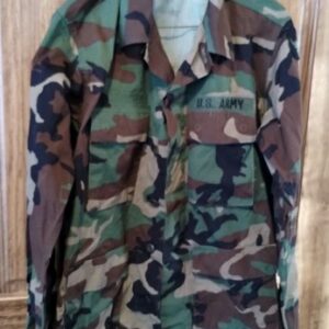 Used BDU Shirt/Coat Small Short Summer Weight Woodland Camo