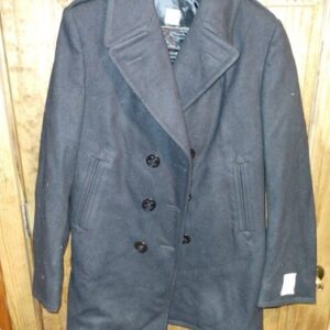 Vintage 1980s US Navy Womens Pea Coat Wool Thick Heavy Size 12 Long